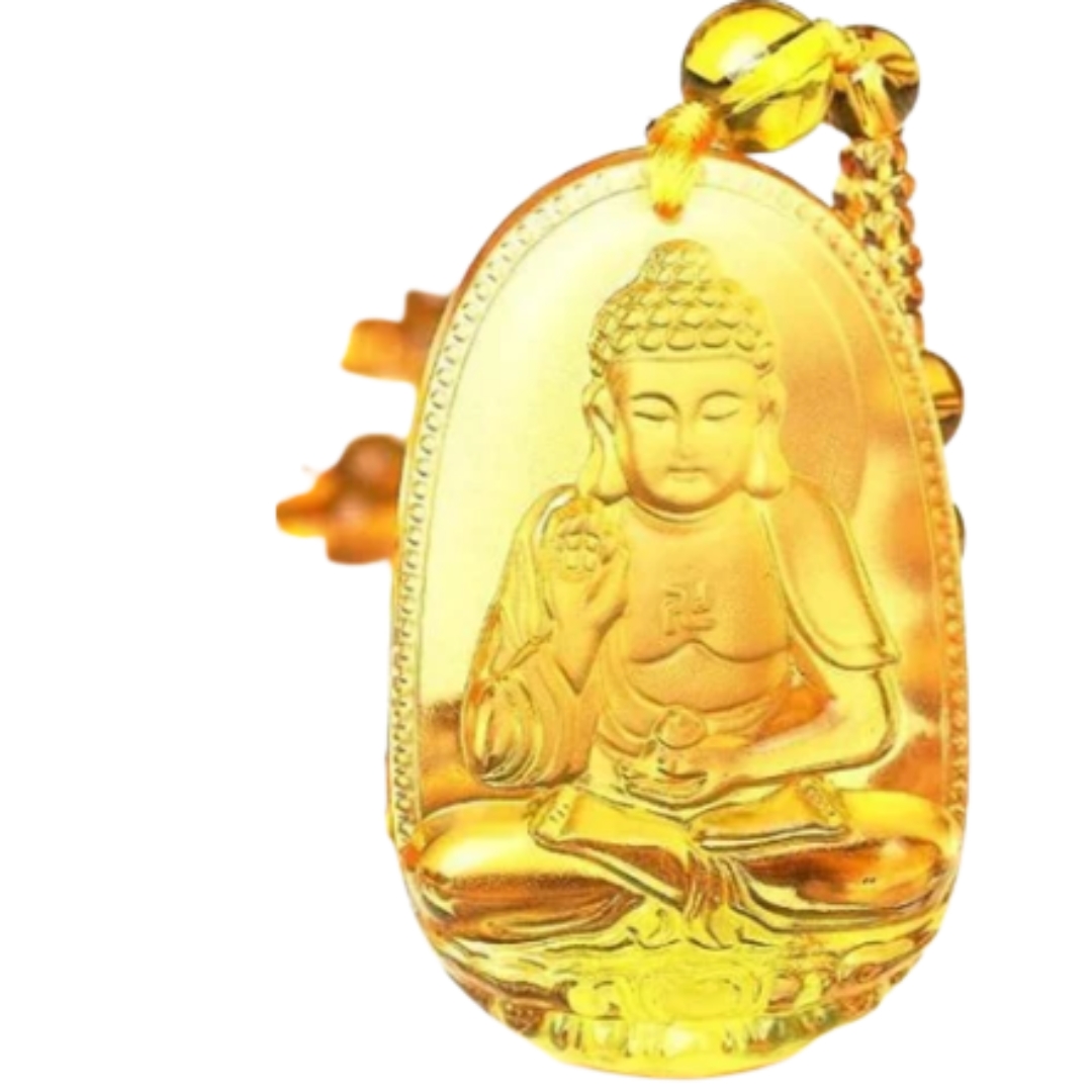 Citrine Guardian Buddha Pendant Necklace